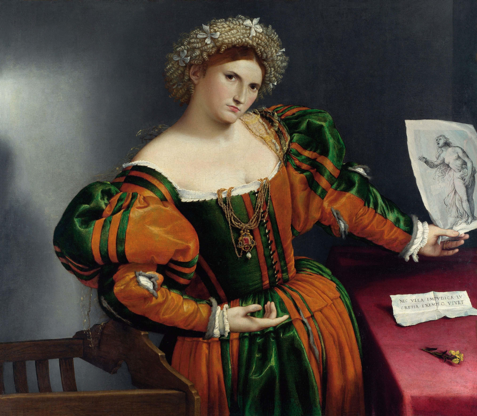'Retrato de mujer inspirado en Lucrecia', una de las obras más ambiciosas y atrevidas de Lorenzo Lotto (1480-1556).