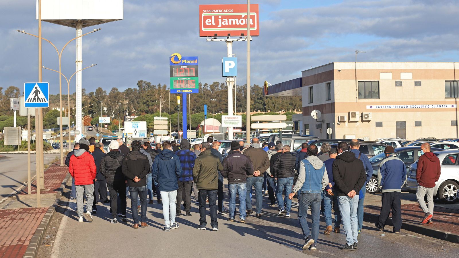 Fotos de los piquetes en el polígono de Palmones