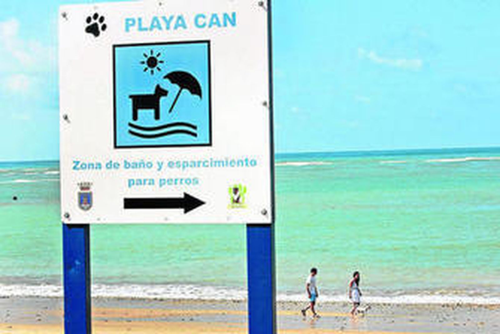 Cartel de la playa-can de Rota.