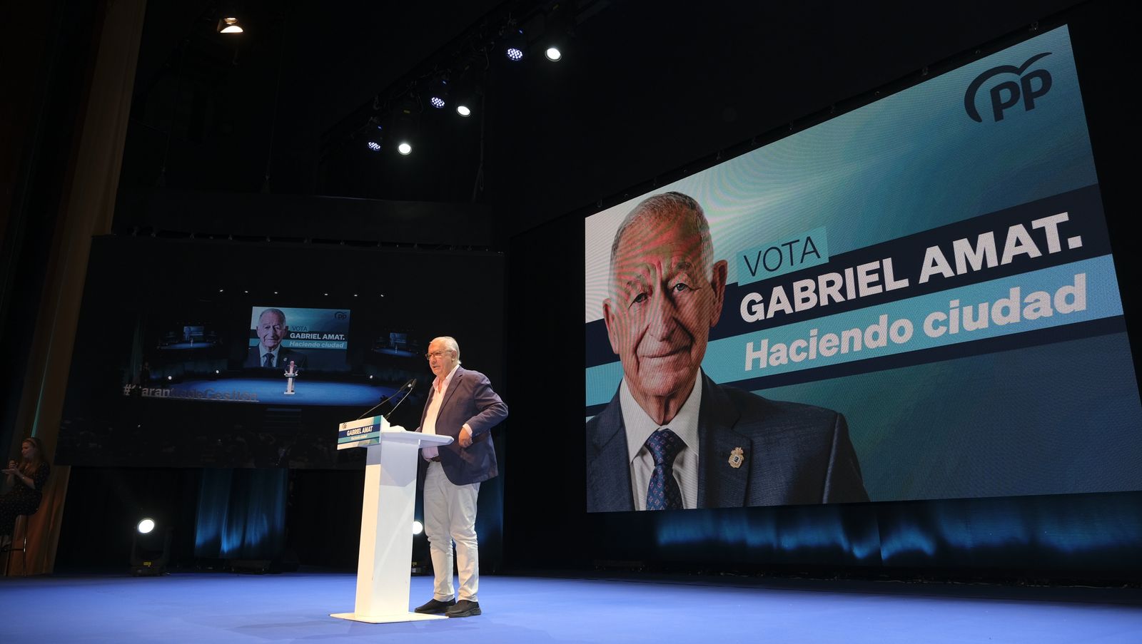 Imágenes de Rajoy apoyando la candidatura de Gabriel Amat a la Alcaldía de Roquetas de Mar