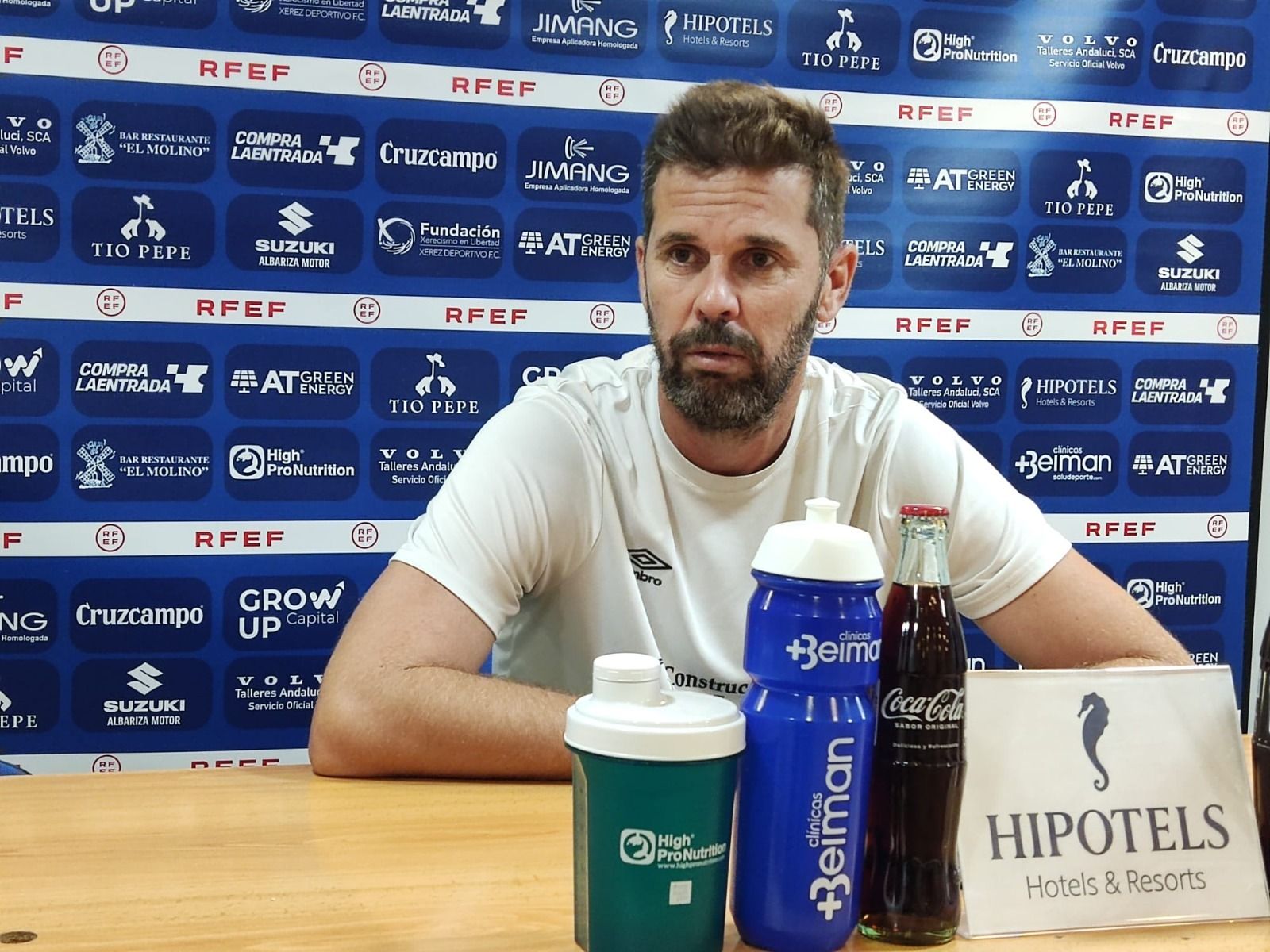 David Sánchez atiende a los medios este viernes antes del partido contra el Córdoba B.