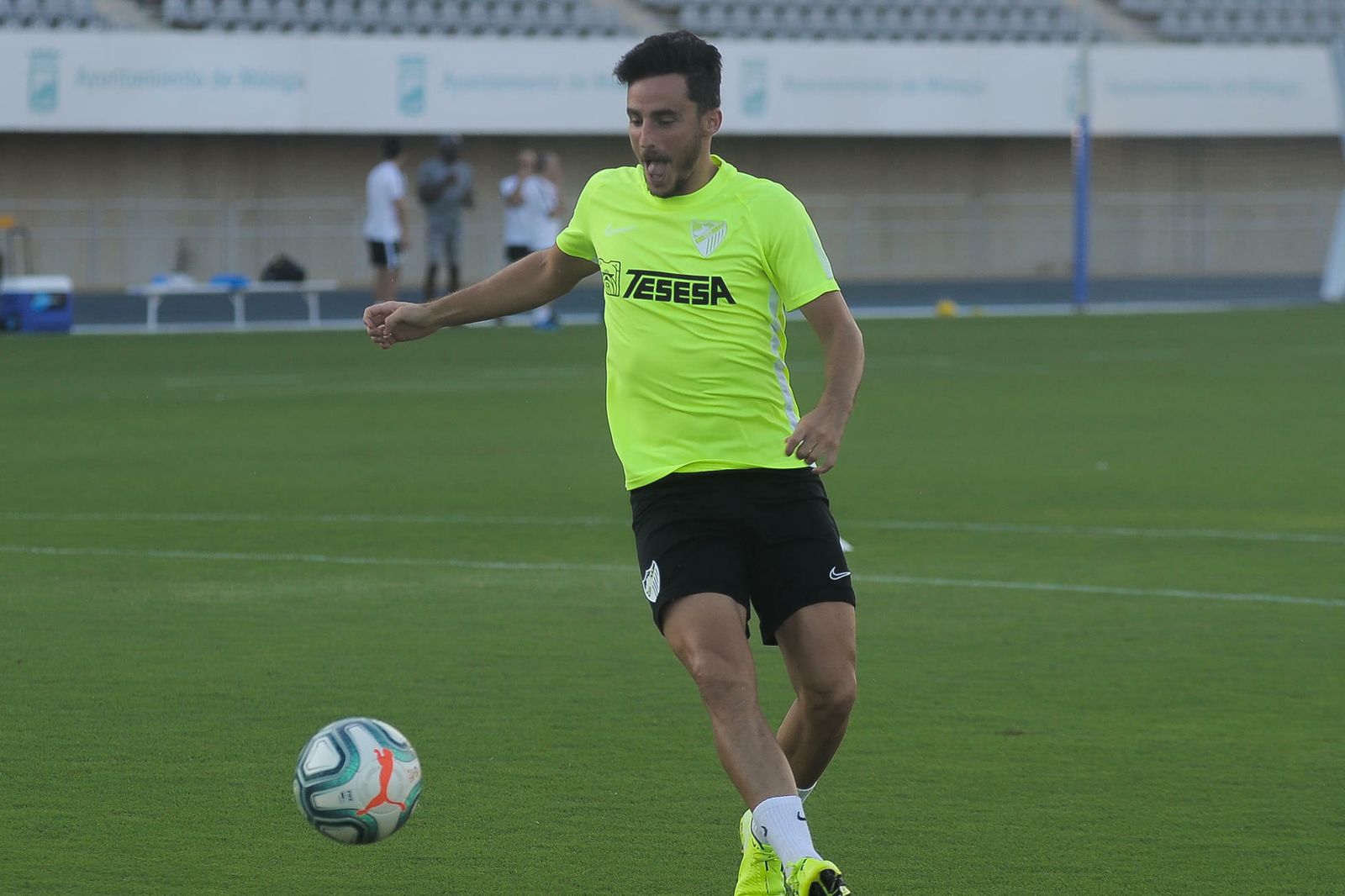 Las fotos del entrenamiento del Málaga CF tras la tormenta