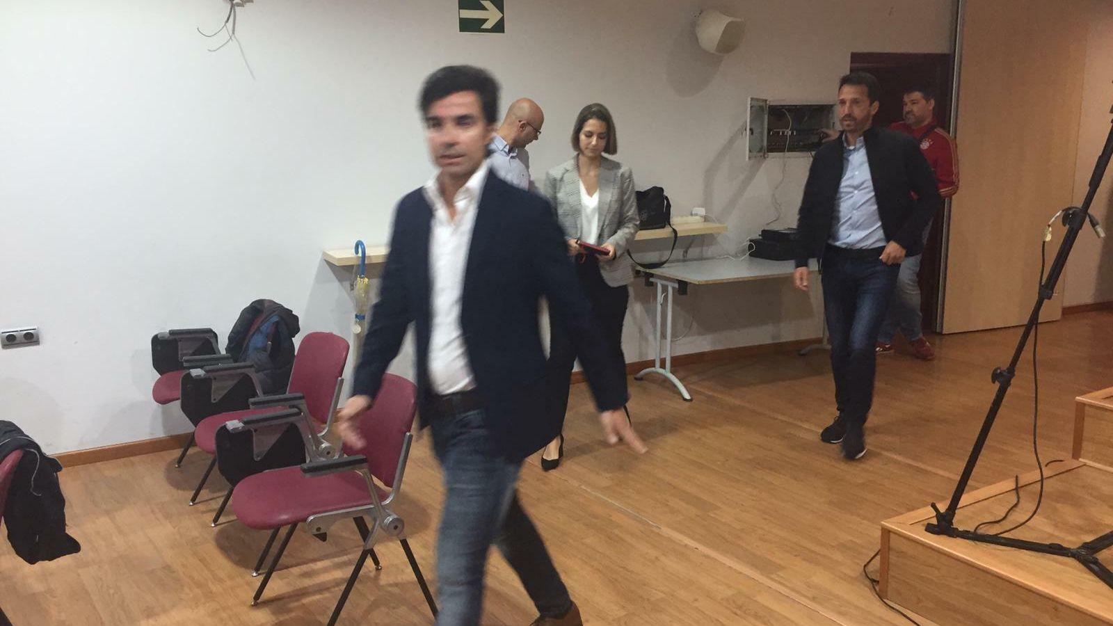 Mario Silva y Nandinho a su llegada a la sala de prensa