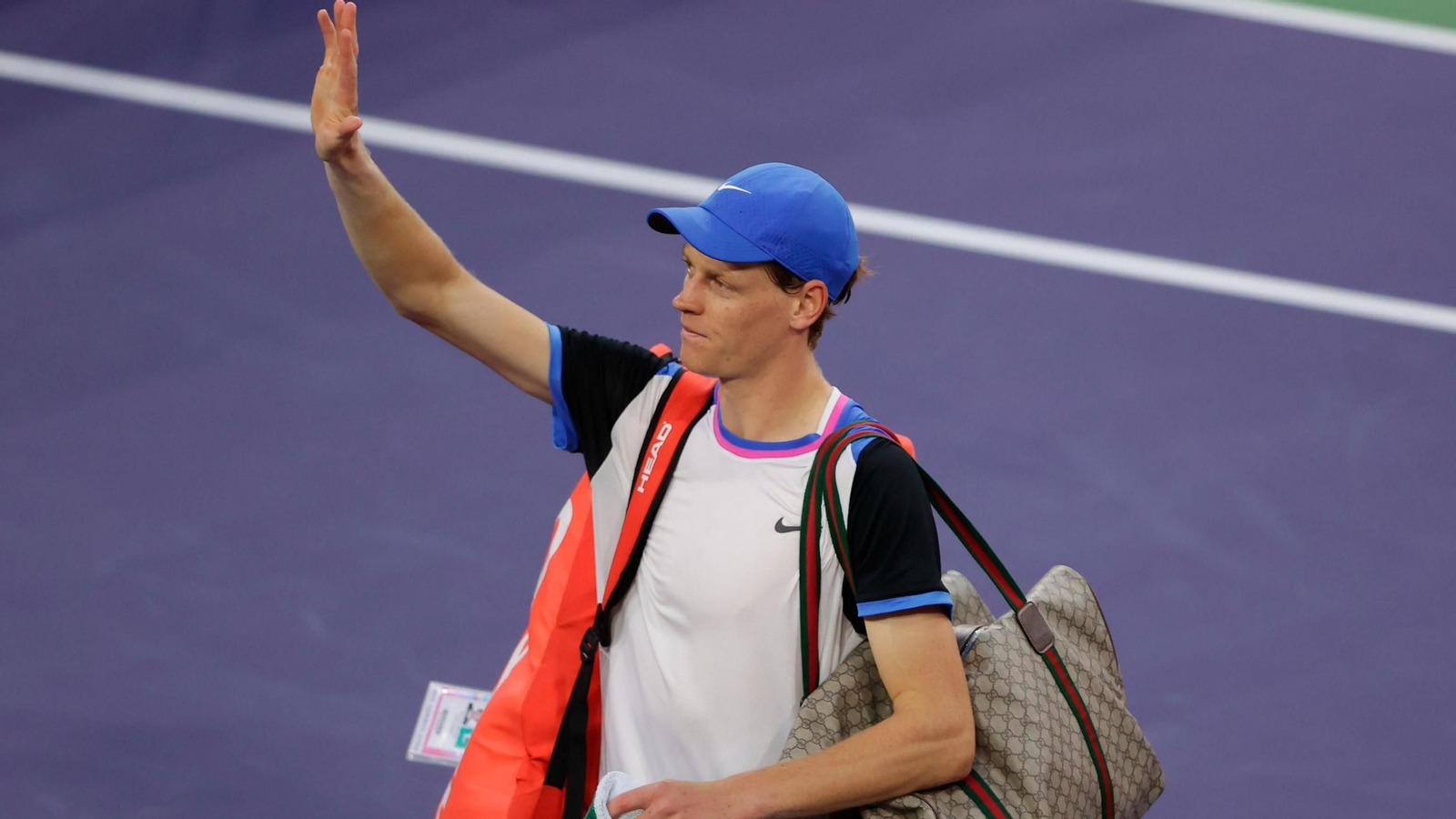 El italiano Yannik Sinner, durante un partido en Indian Wells