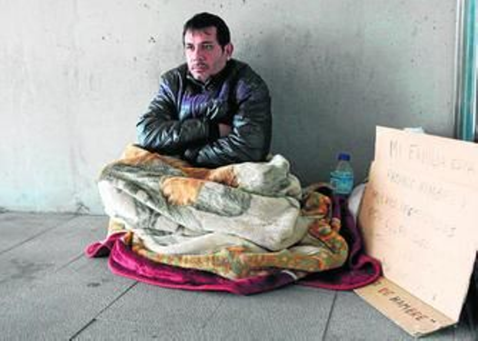 El trabajador Juan Miguel García, durante su huelga de hambre.