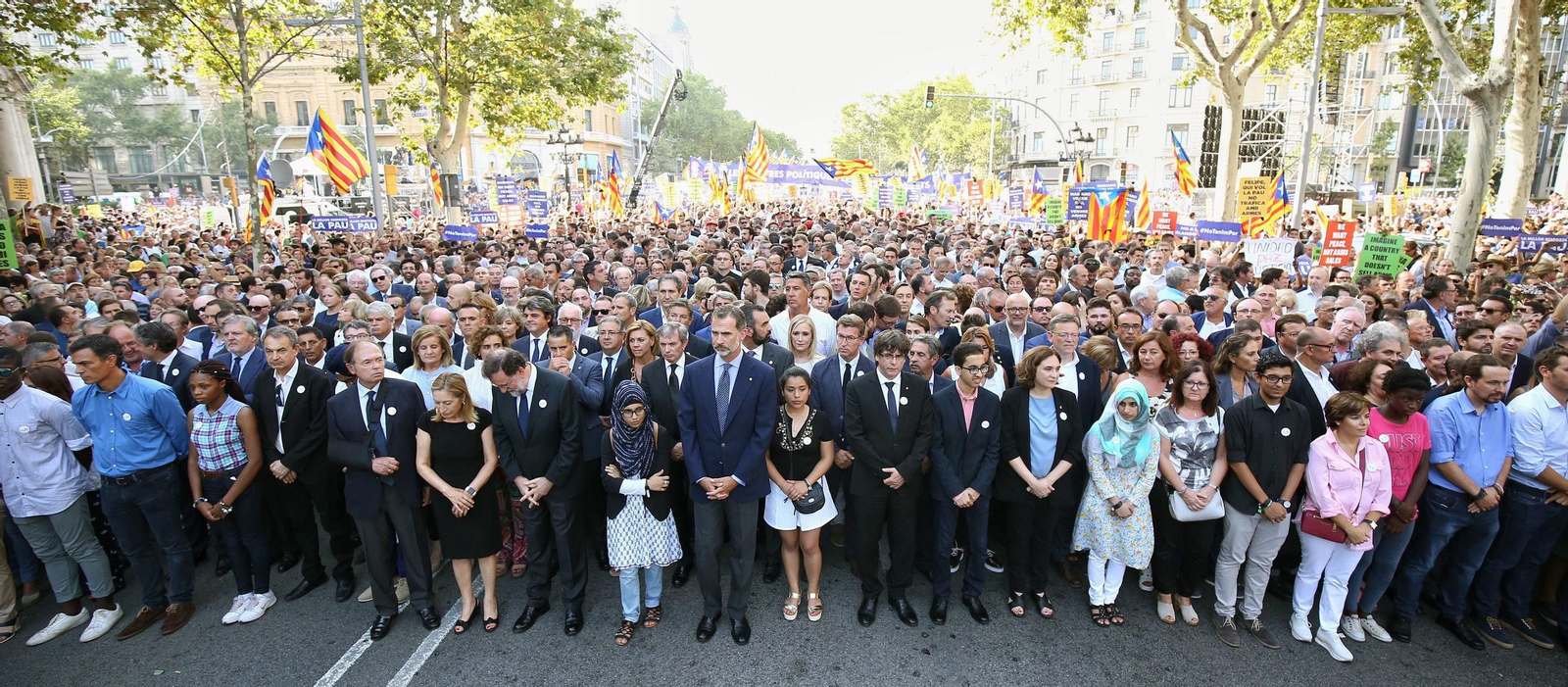La manifestación contra el terrorismo en Barcelona