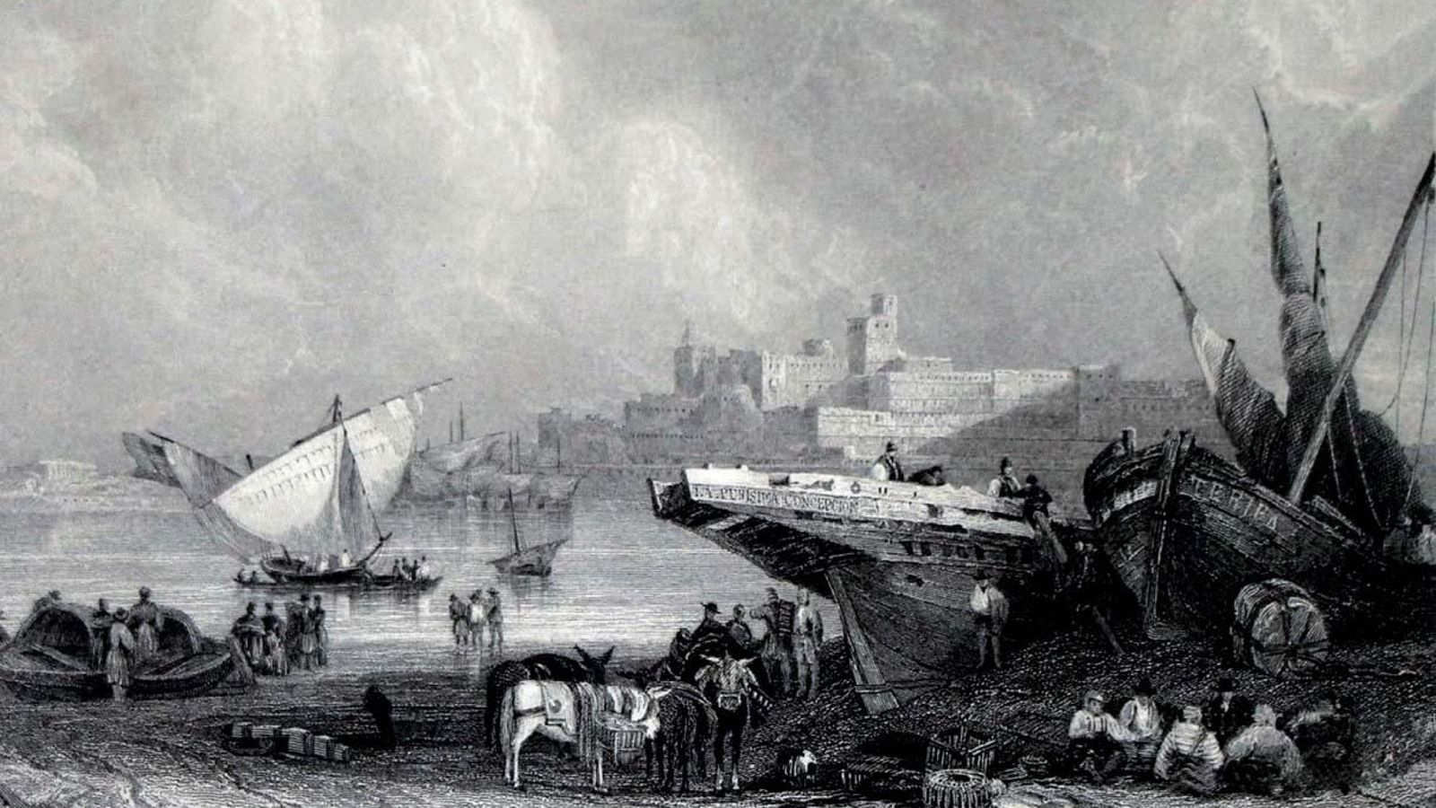 Grabado de Tarifa de David Roberts (1835).