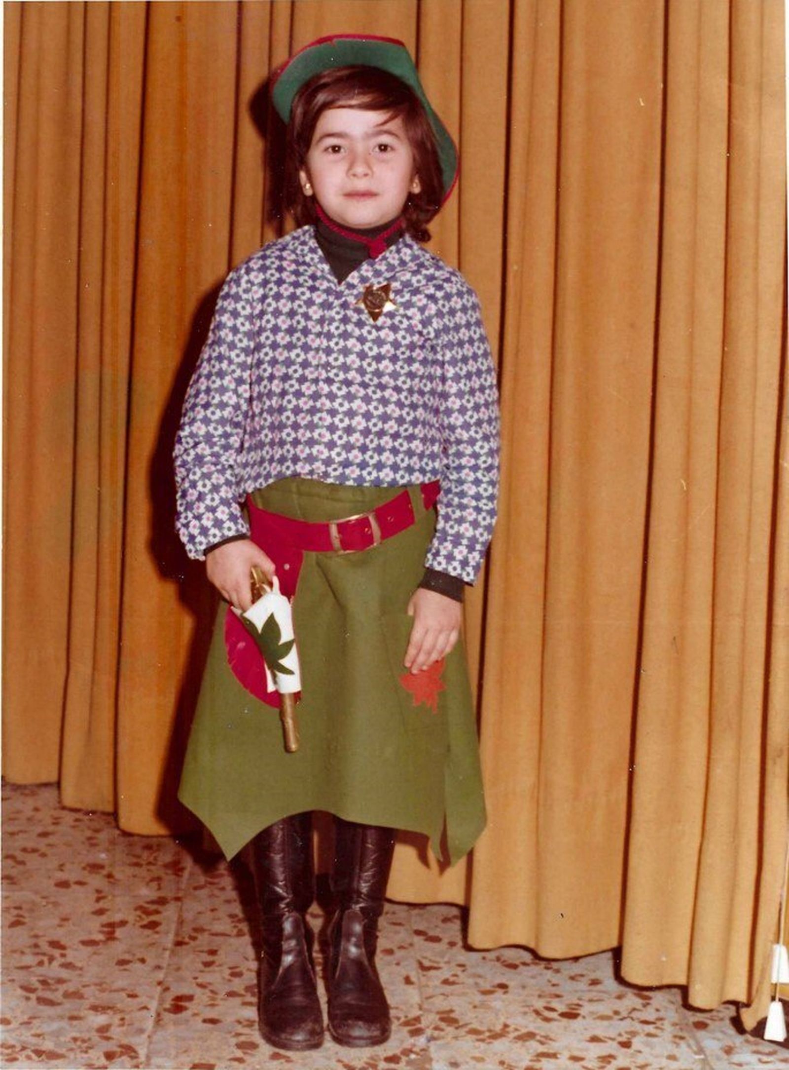 Helena Fernández, de pequeña, durante unos Carnavales.