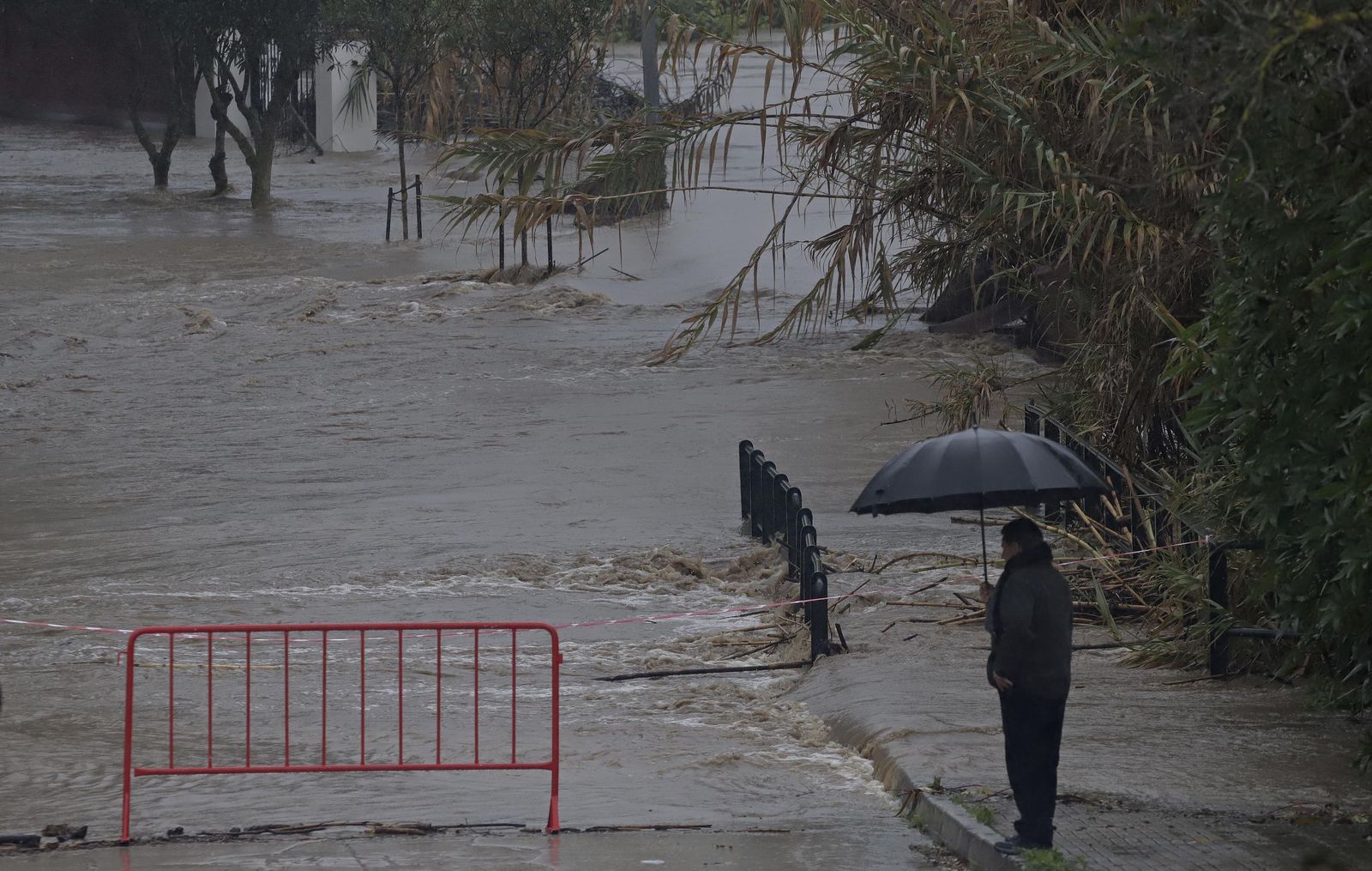Fotos del temporal de lluvia y viento por la borrasca Kristin en Jimena de la Frontera, San Pablo de Buceite y San Martín del Tesorillo