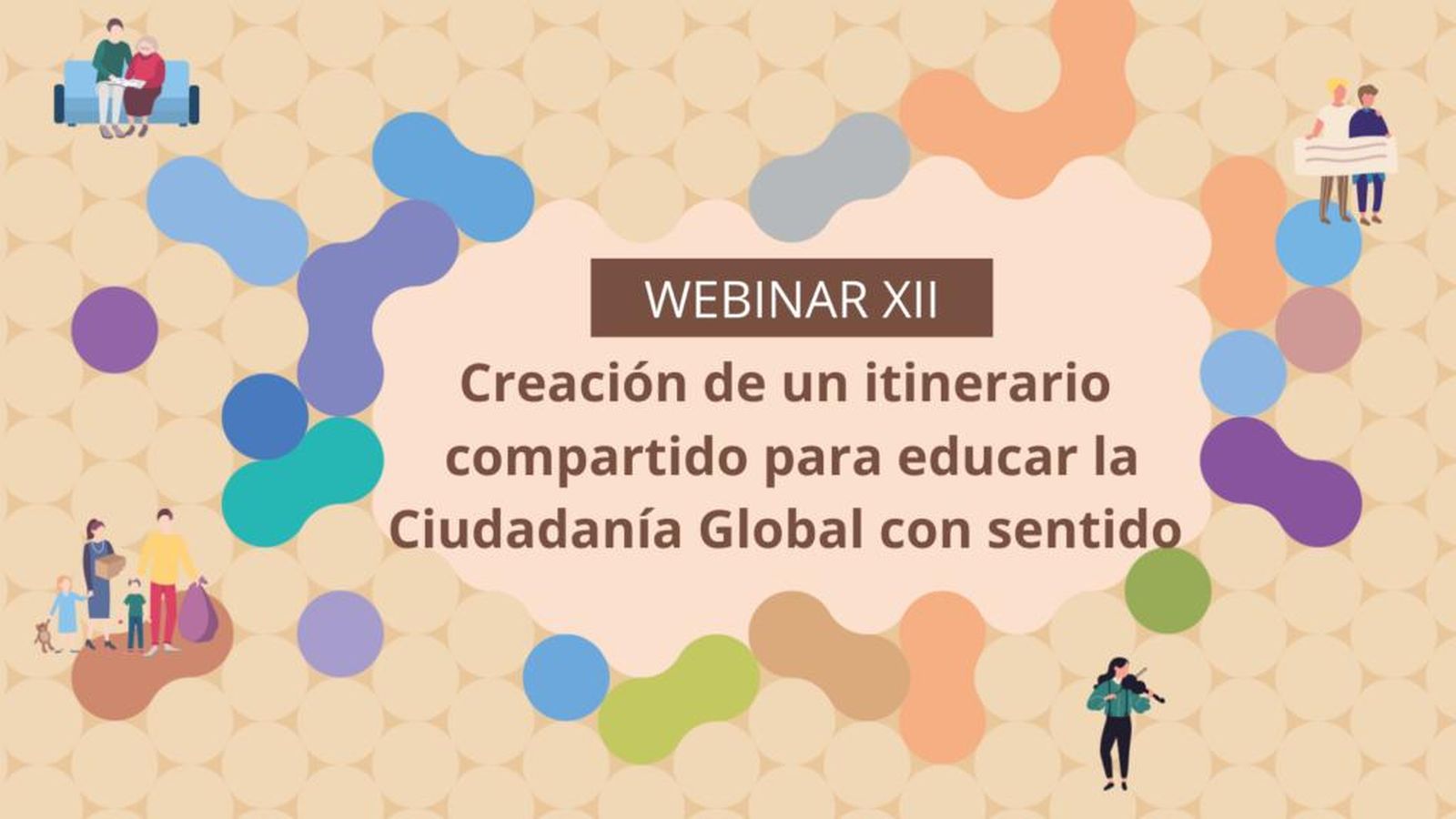 Cartel del webinar sobre la creación de un itinerario compartido para educar la Ciudadanía Global con sentido celebardo  el pasado 14 de julio.