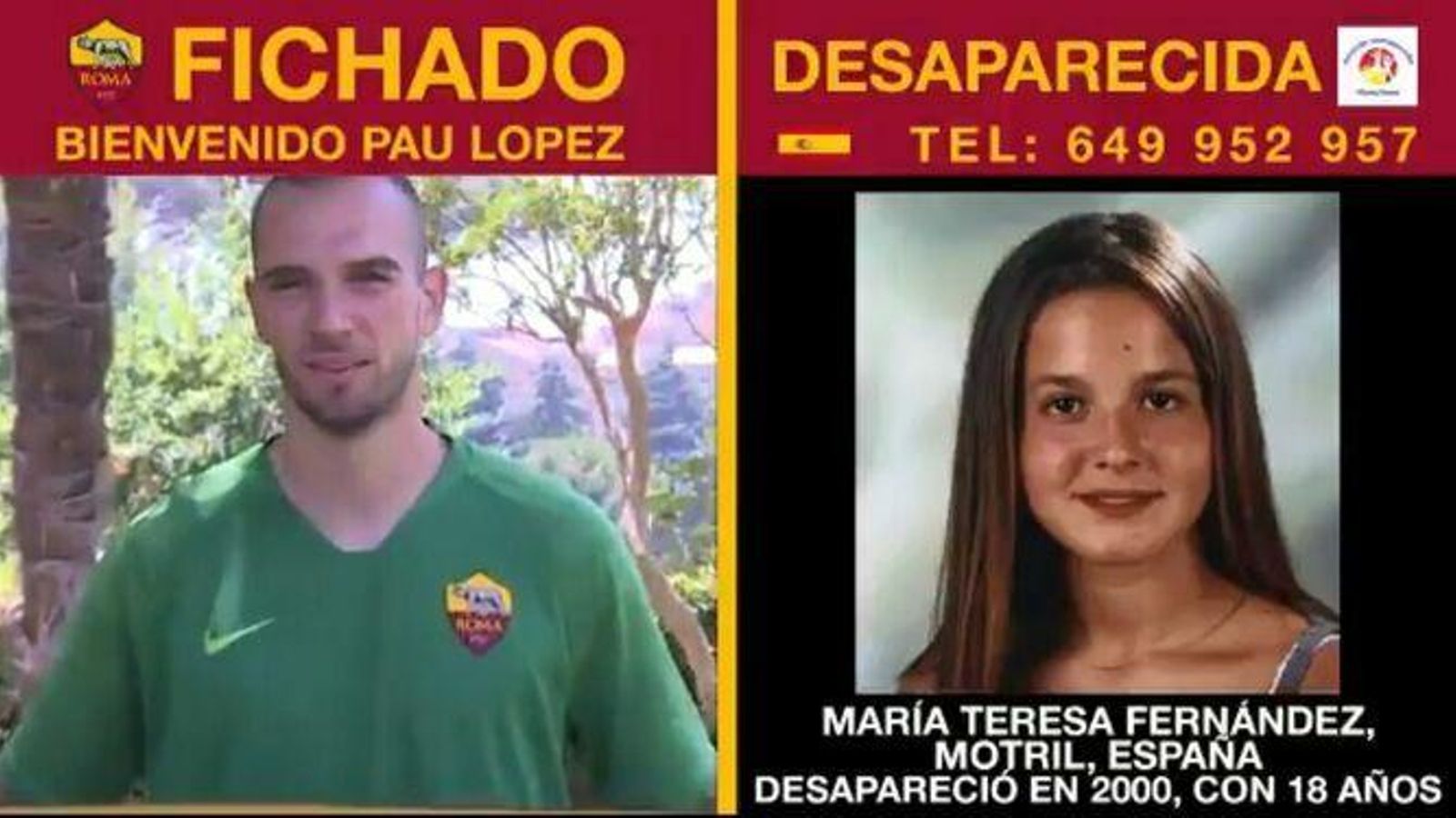 Fotograma de la foto de María Teresa Fernández en el vídeo de presentación de Pau López.