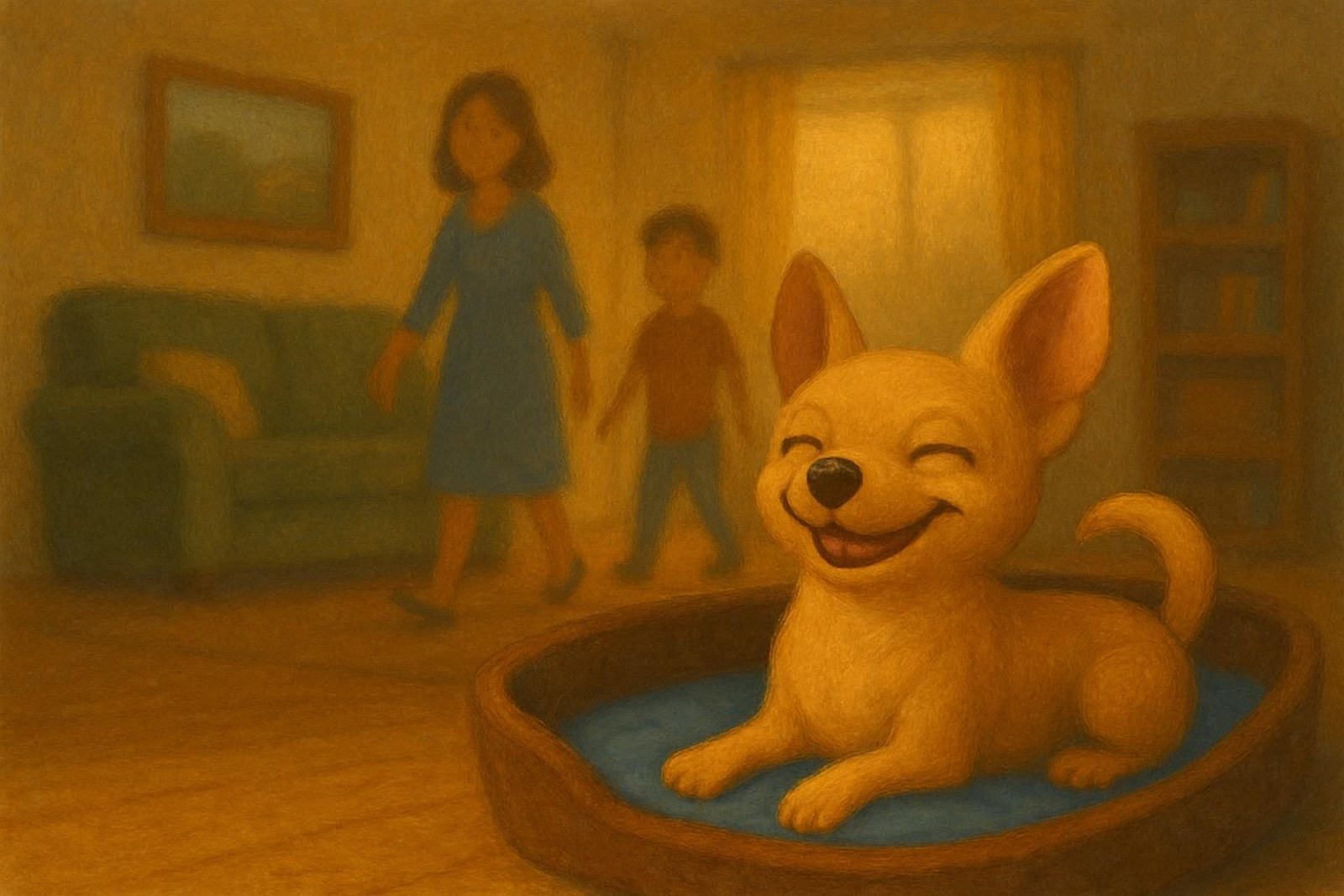 Ilustración de 'El chihuahua feliz'