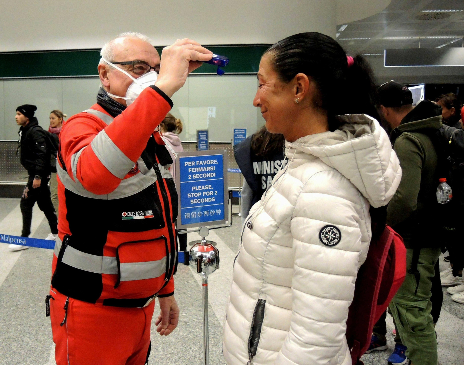 Control en el aeropuerto de Milán.