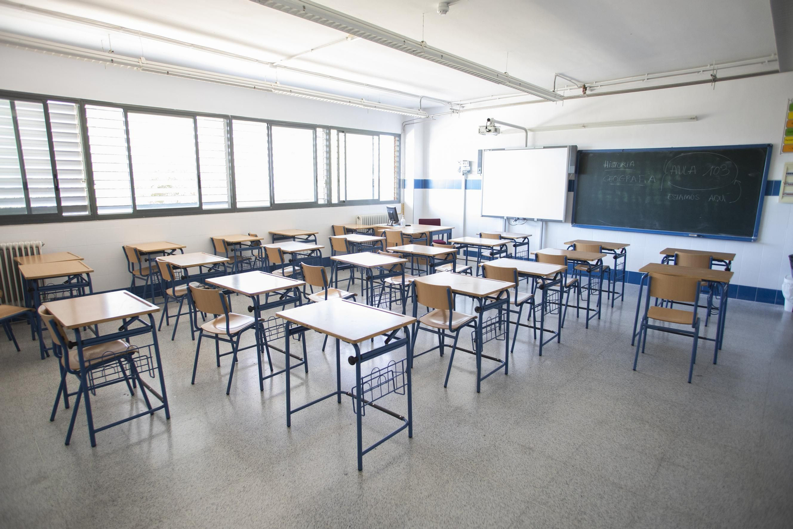 Aula del Luis Bueno Crespo de Armilla, uno de los centros en los que se impartirá el Bachillerato General.
