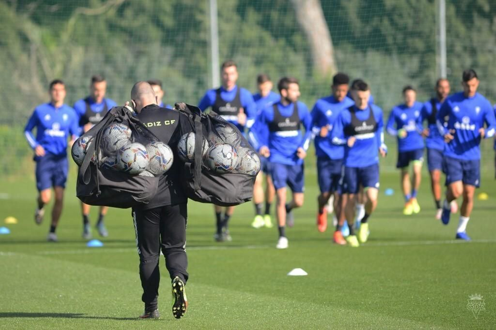 Un entrenamiento del Cádiz esta semana.