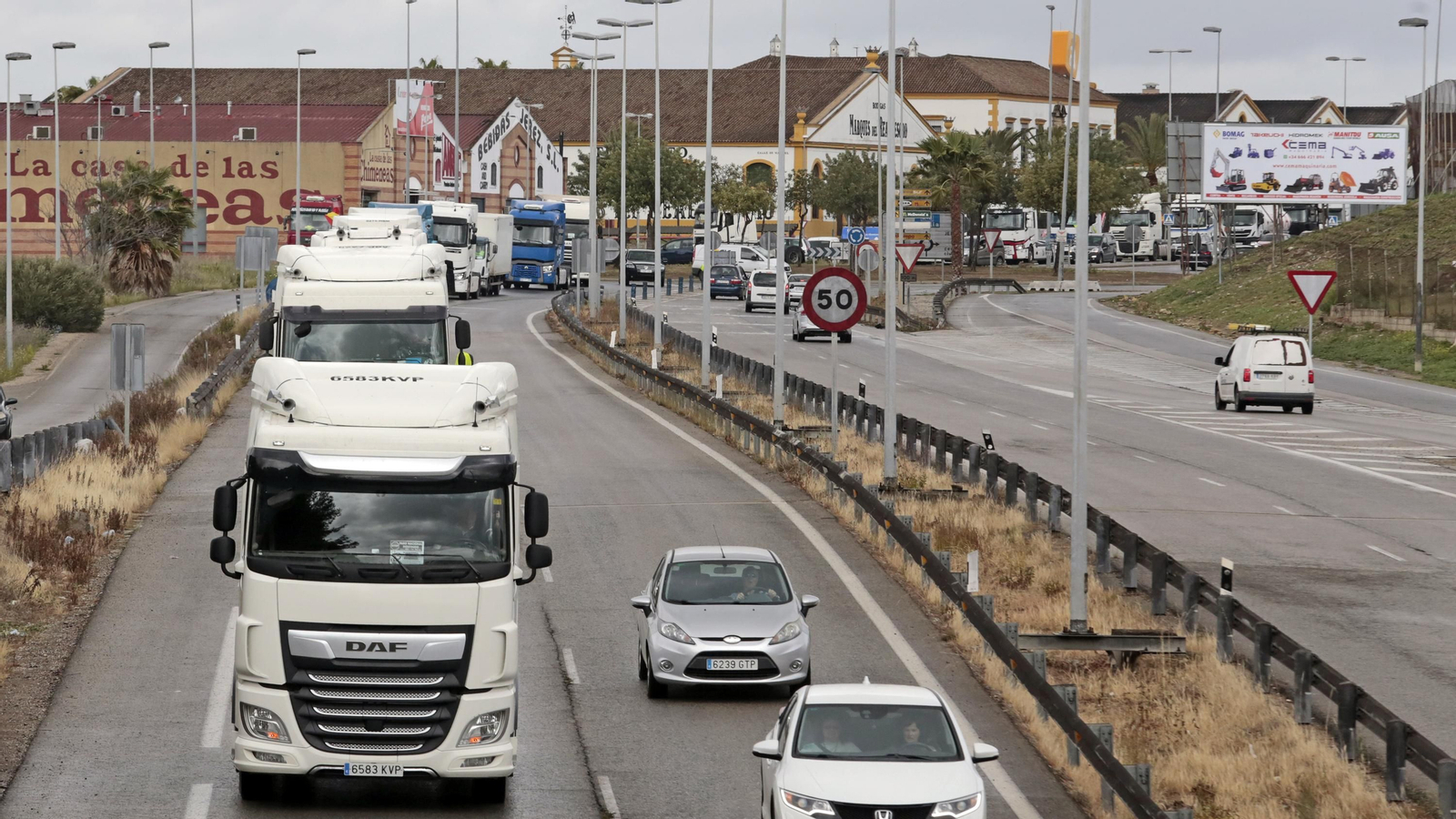 Caravana de transportistas por Jerez