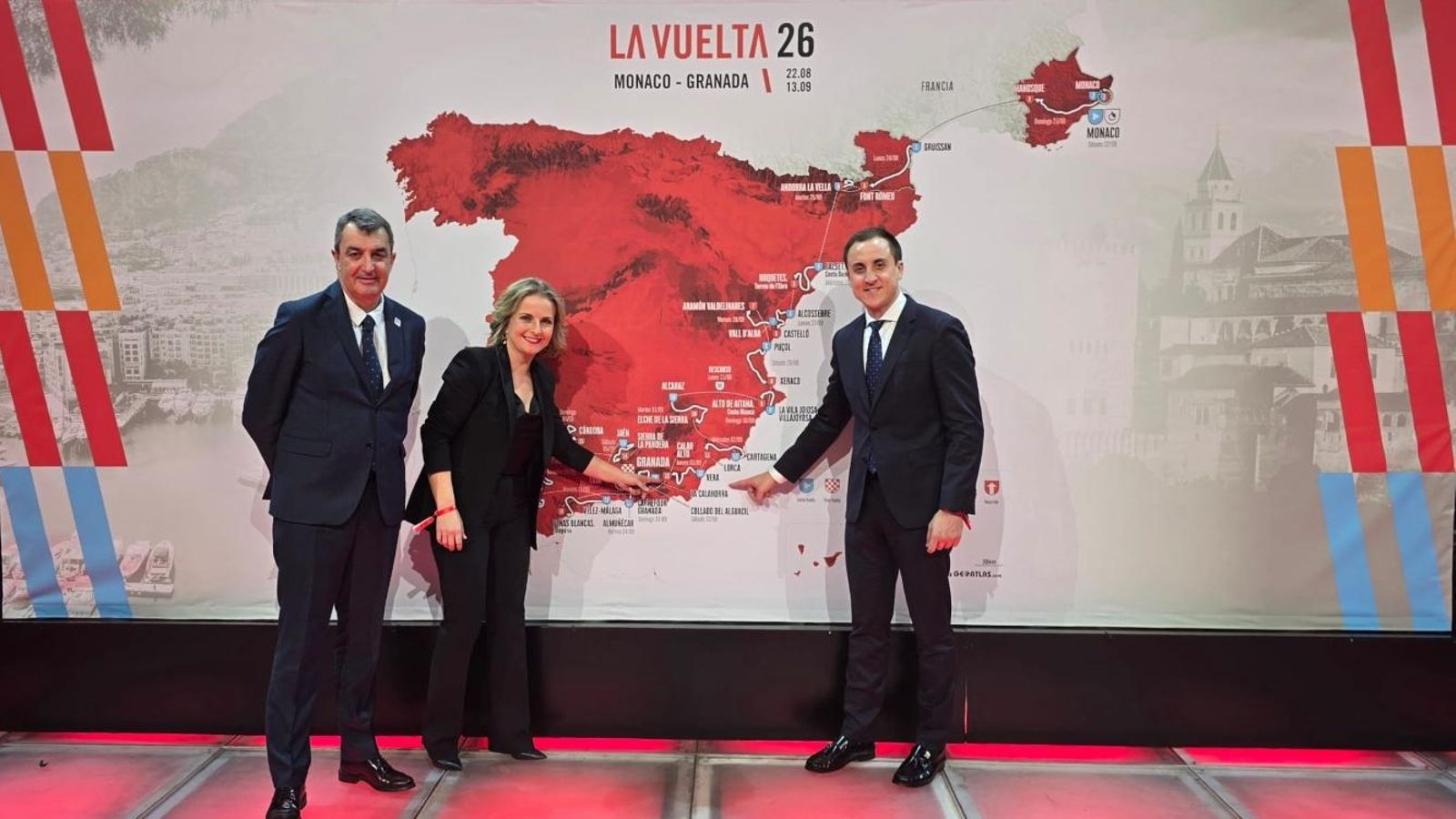 La delegación almeriense presente en la presentación de La Vuelta celebrada en Mónaco.