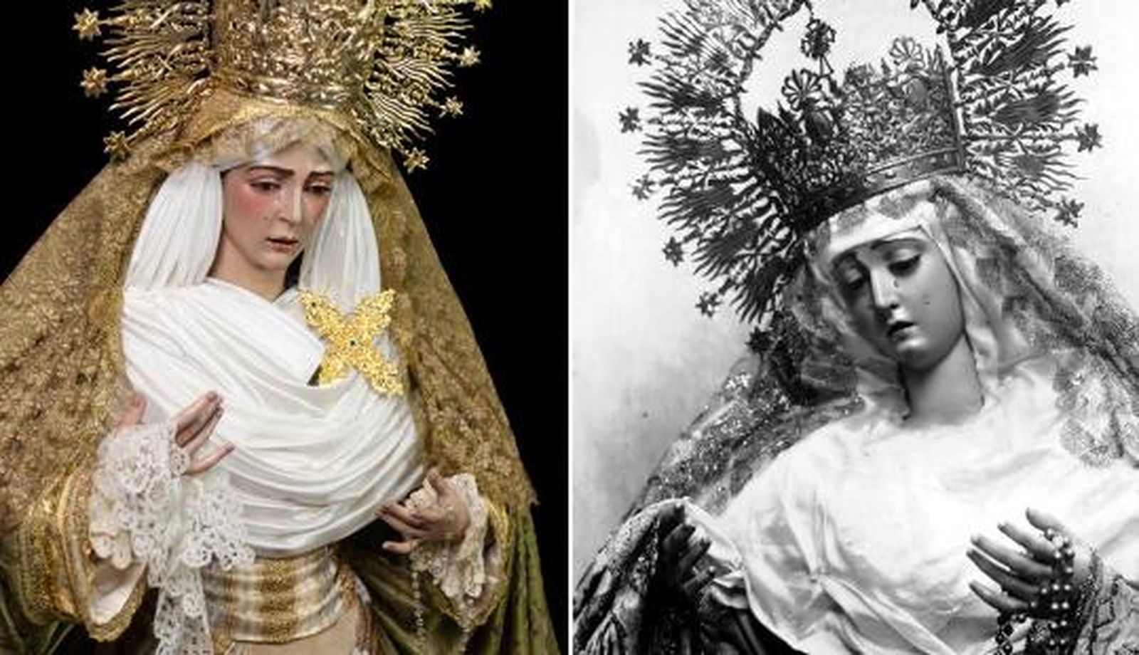 La Virgen del Rocío luciendo la corona de la Virgen del Rosario