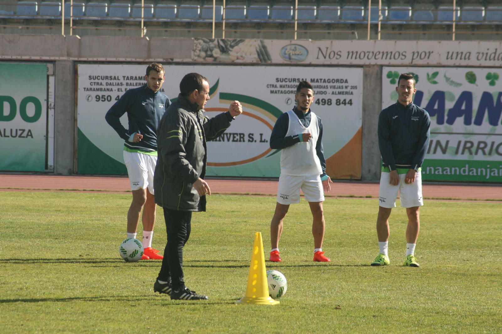 Alberto González durante un entrenamiento de esta semana.