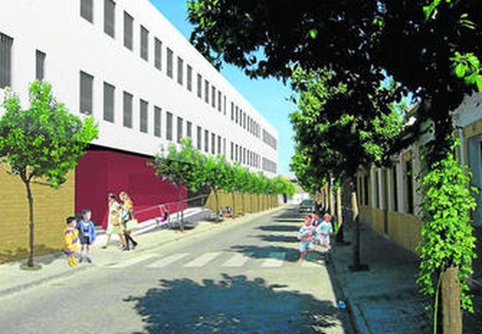 Infografía del aspecto en el que quedará el colegio Fray Albino tras su remodelación.