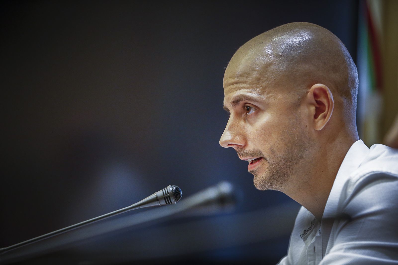 Álvaro de la Fuente, en una rueda de prensa de la pasada semana.