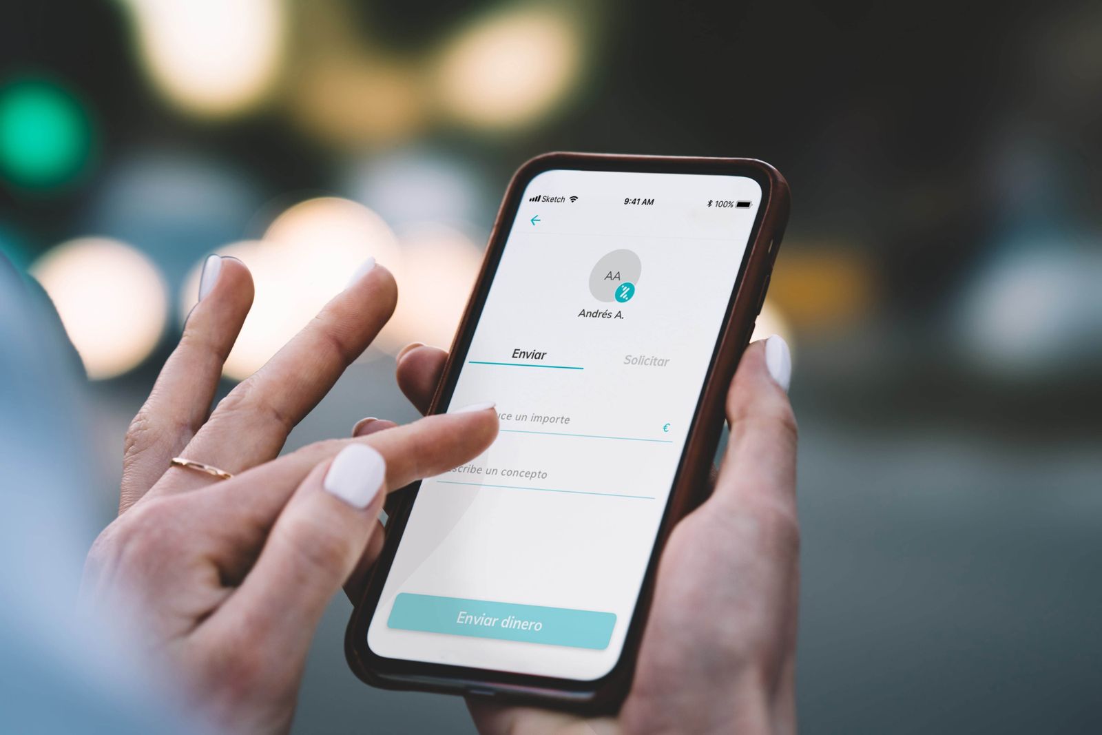 Pago con Bizum desde la aplicación en el teléfono móvil.