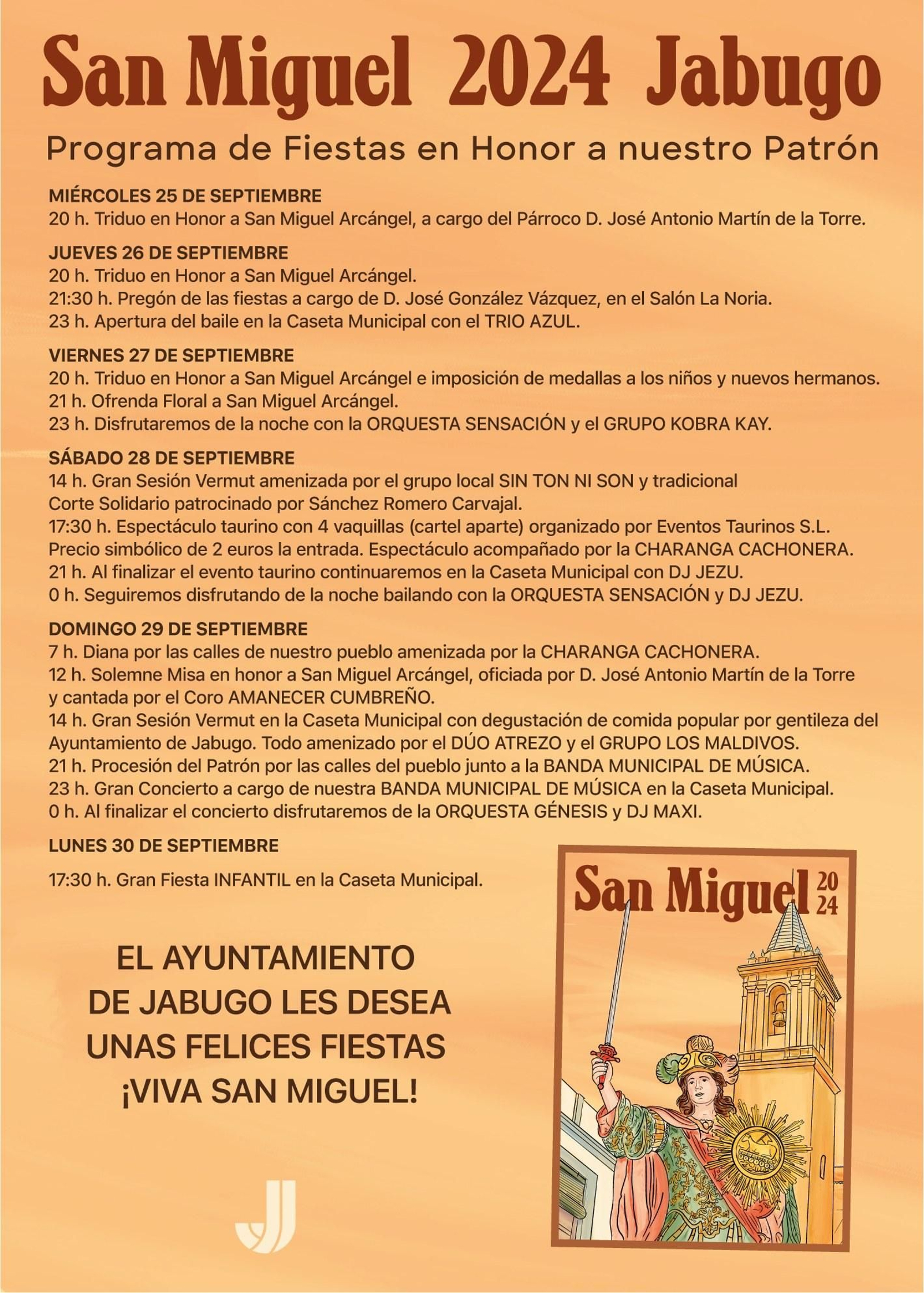 Programa de Fiestas en Honor a San Miguel