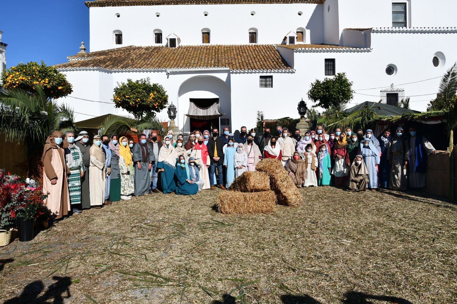 Figurantes en la primera jornada del belén viviente de San Roque.