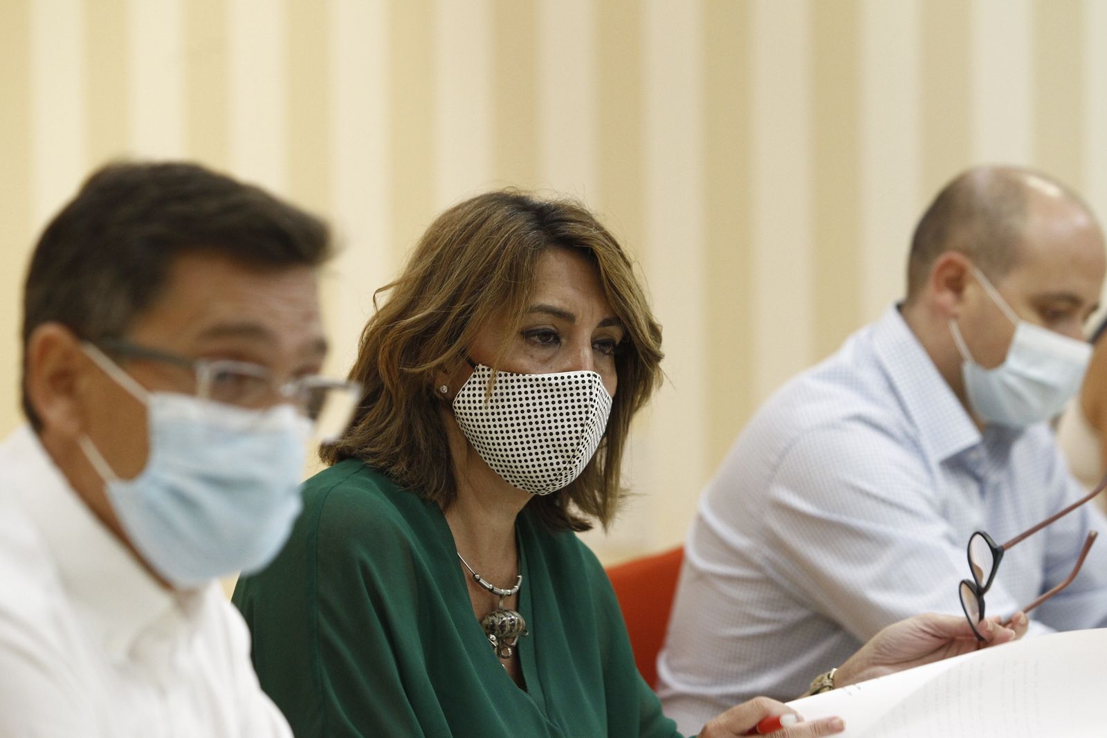 Reunión de Susana Díaz con los alcaldes socialistas del Poniente almeriense, por los rebrotes de la COVID-19