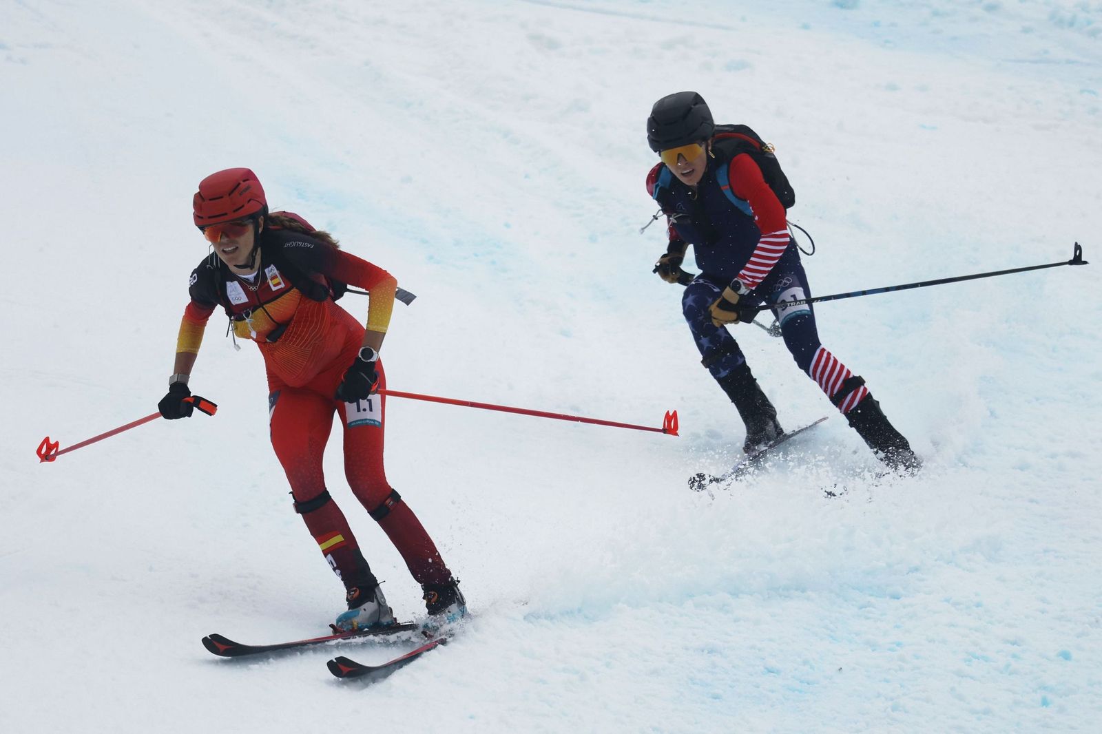 Las mejores fotos de la carrera de Ana Alonso y Oriol Cardona, bronce en el relevo mixto en los Juegos Olímpicos de Invierno
