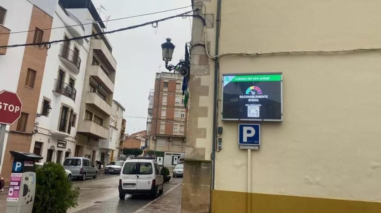 Medidor de calidad del aire de Villanueva del Azobispo a 11 de febrero de 2024.