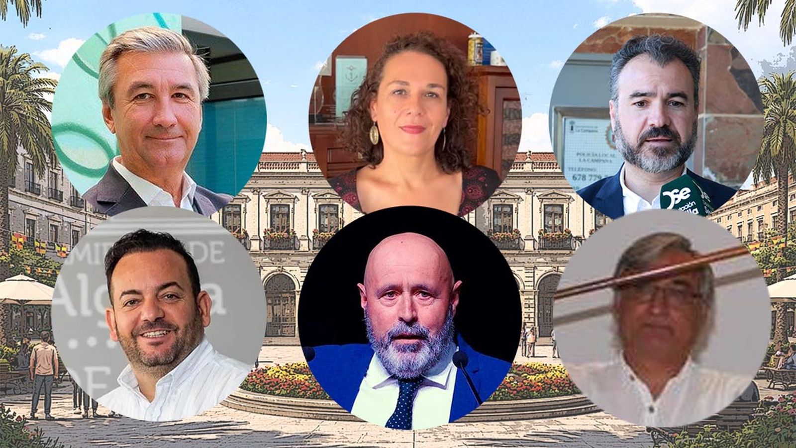 Los alcaldes de Salteras, Arahal, La Campana, La Algaba, Montellano y El Ronquillo que, por diferentes motivos, no terminarán los cuatro años de mandato