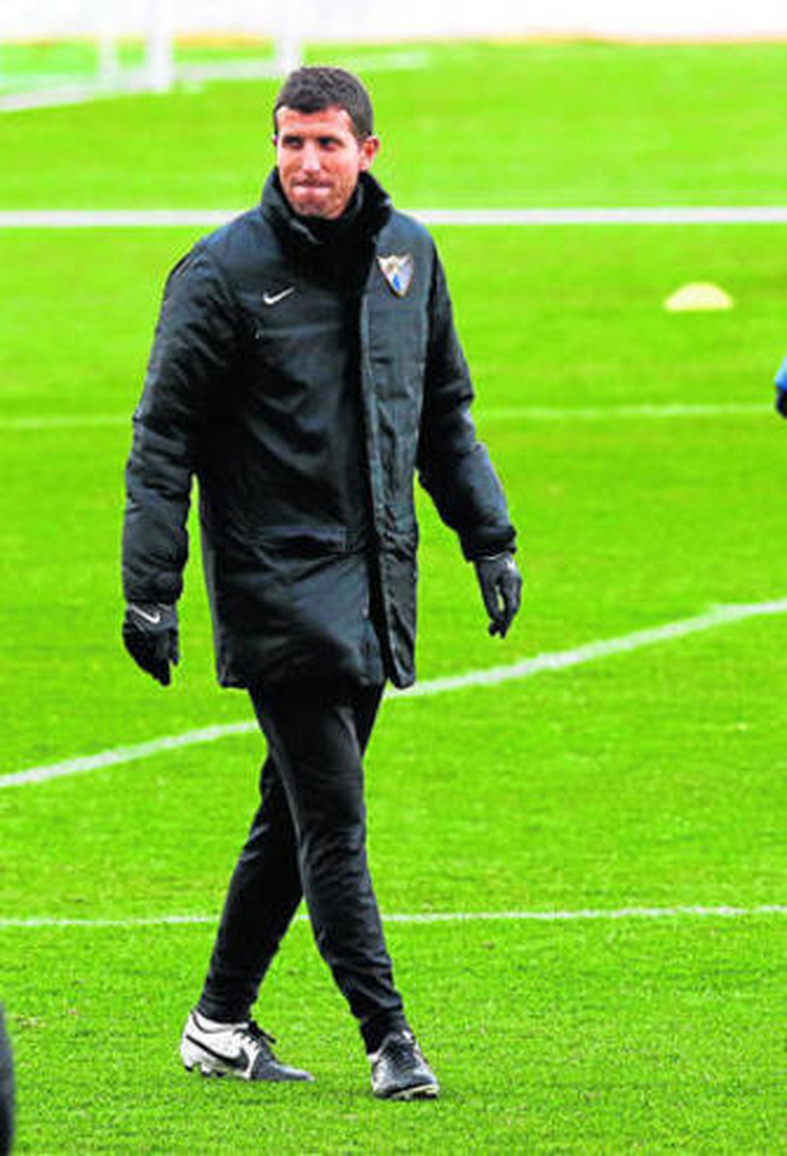 Gracia observa el entrenamiento de ayer.