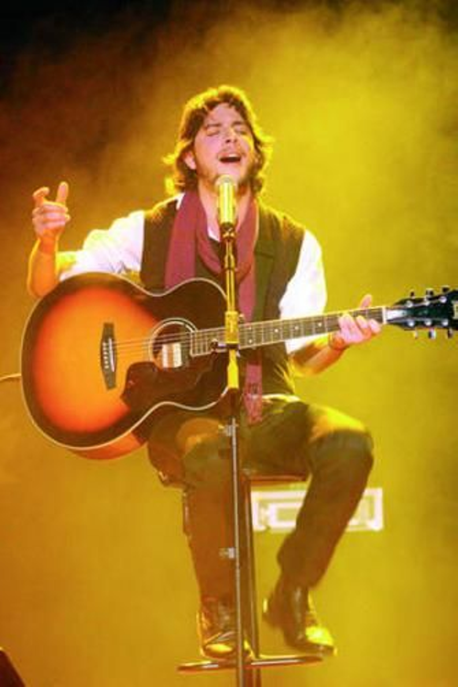 Manuel Carrasco, durante una actuación.