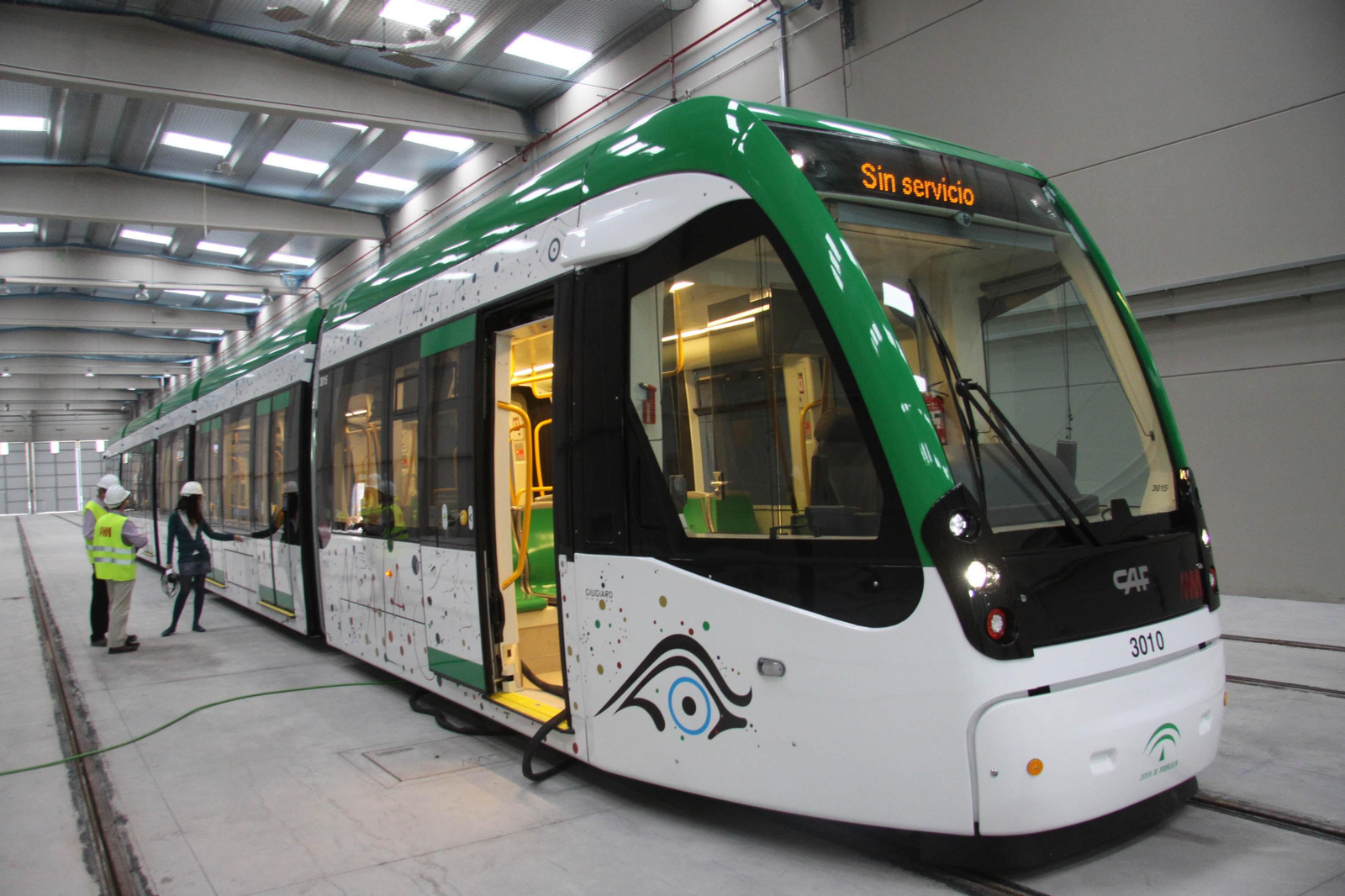 Vagones del metro de Málaga. Vagones del metro de Málaga.