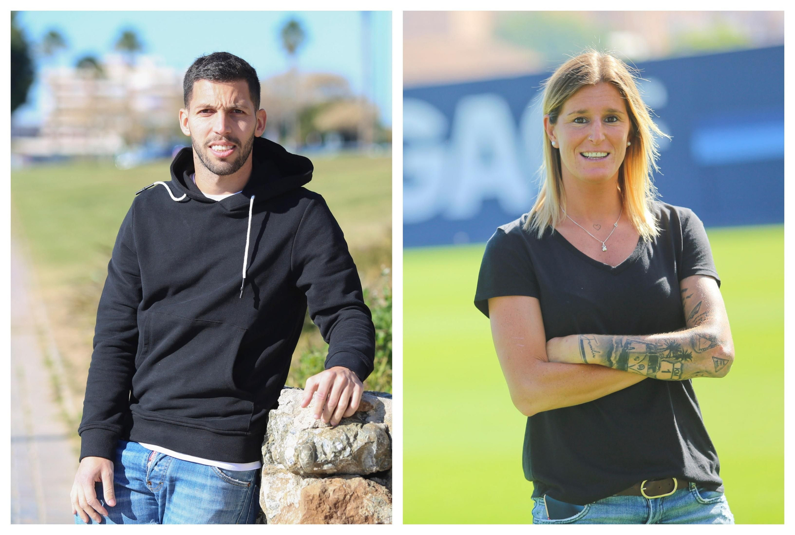 Dani Pacheco y Adriana Martín, jugadores del Málaga CF.