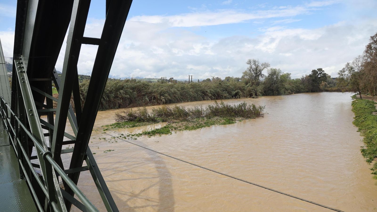 Crecida del río Guadalhorce a la altura de Cártama