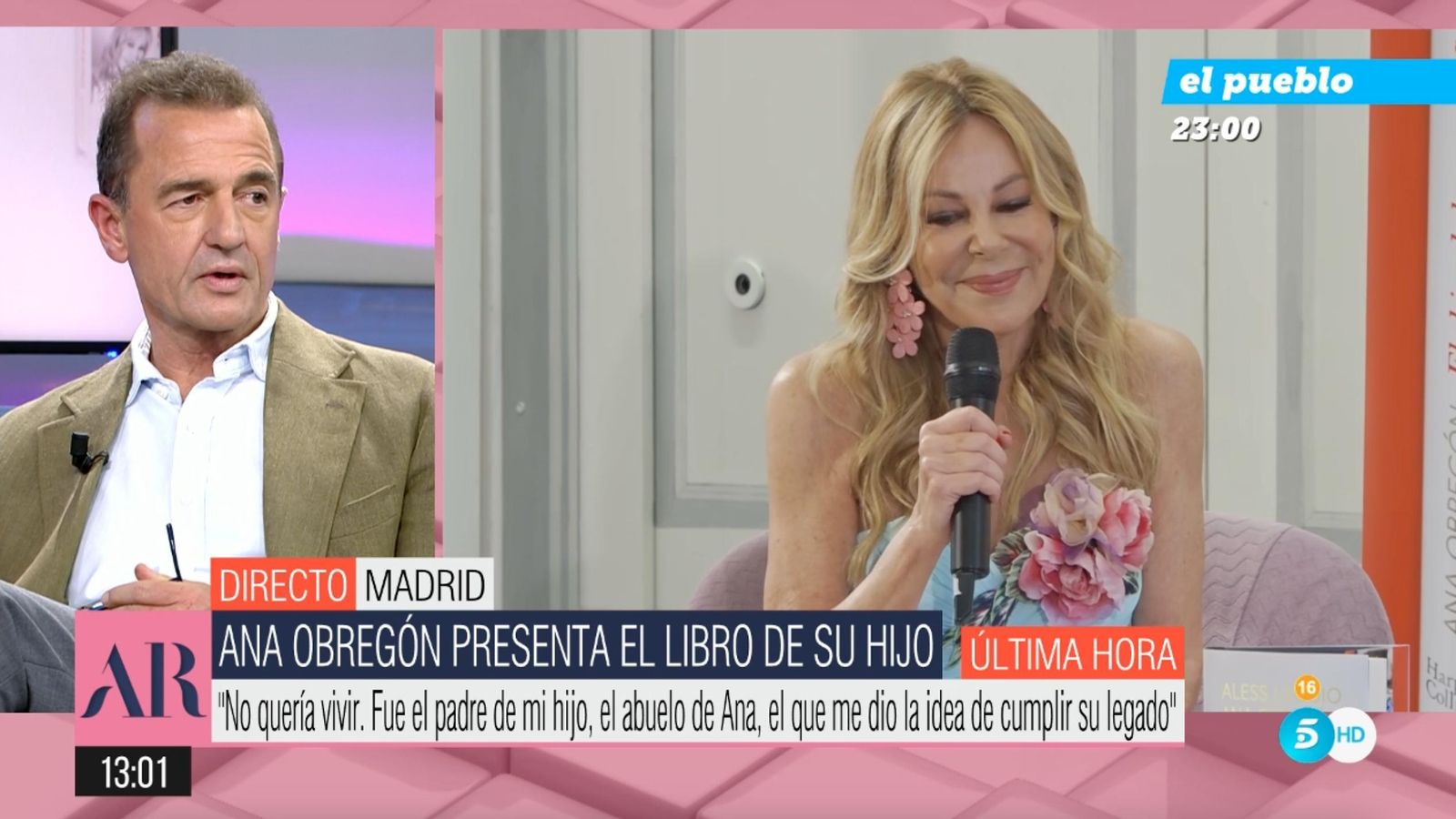 Alessandro Lecquio sorprendiido ante las palabras de Ana Obregón