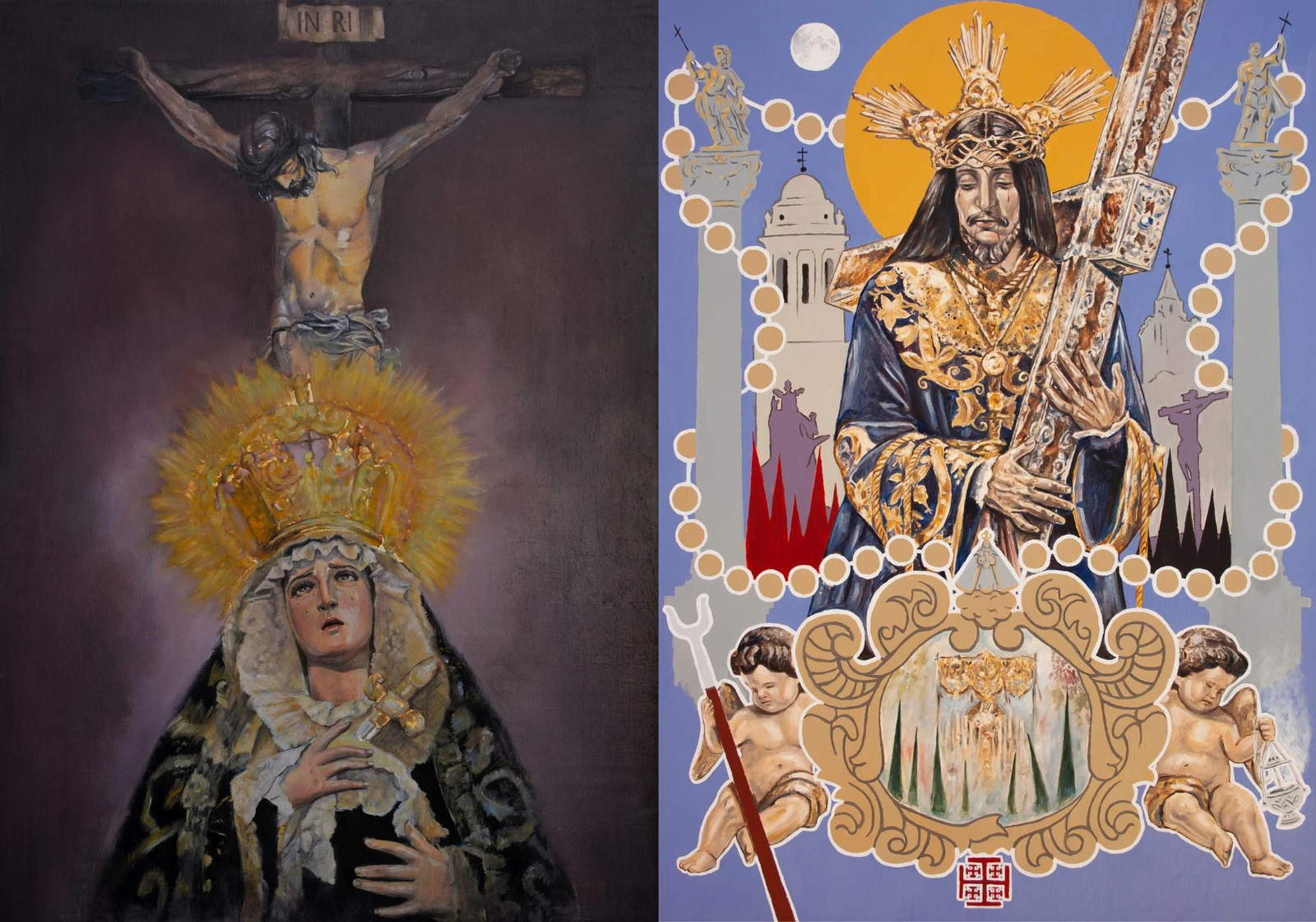 Cartel de la Buena Muerte (izda.) y del Nazareno (dcha.)