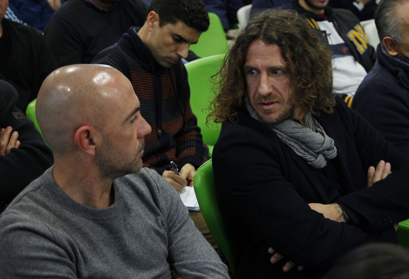 De la Peña y Puyol, en la sala de prensa del Benito Villamarín.