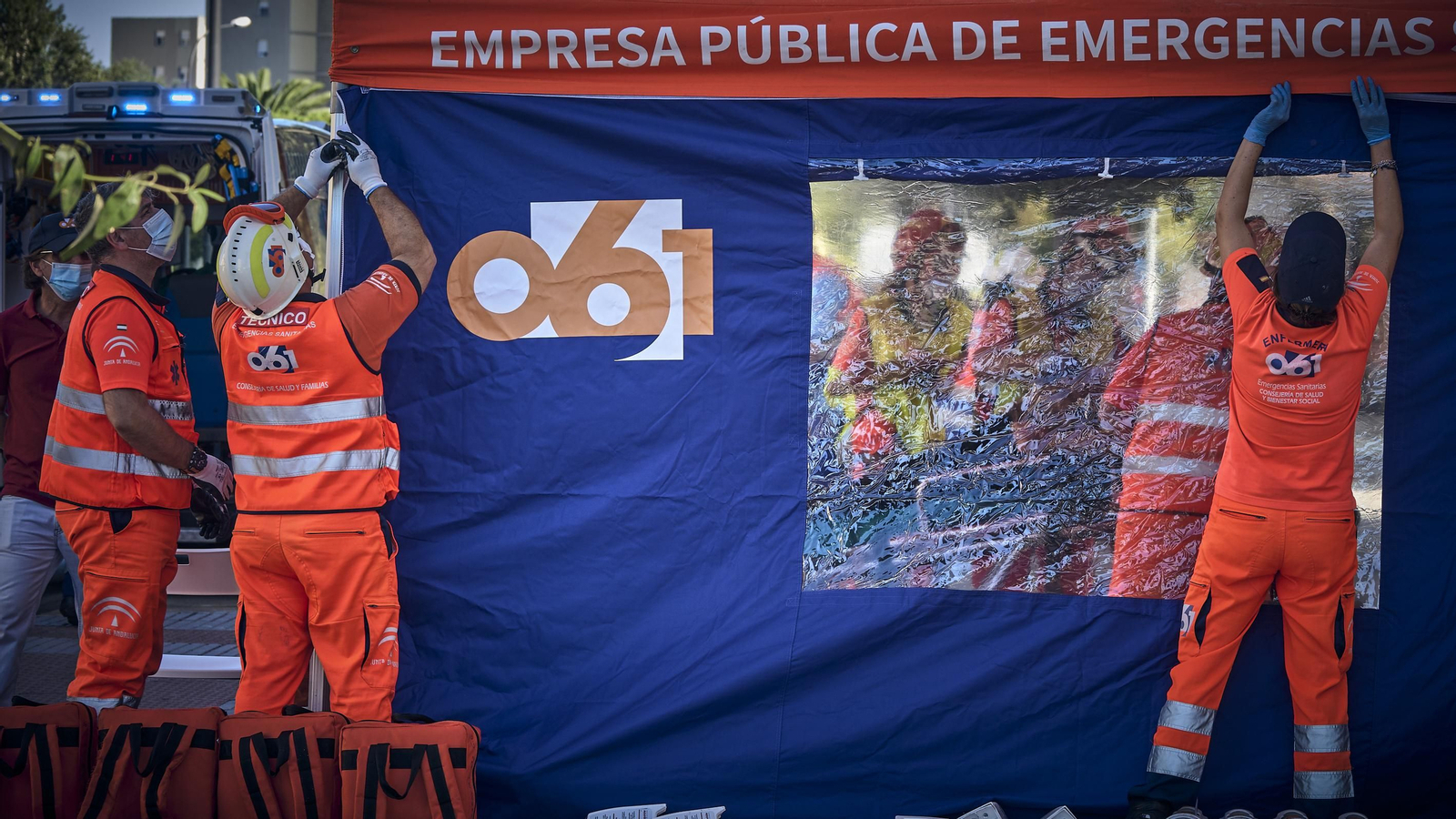 Simulacro de accidente del tranvía en San Fernando