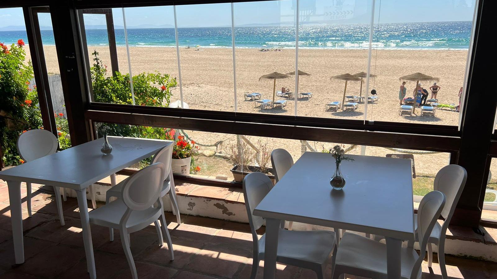 La terraza del hostal Ríos.