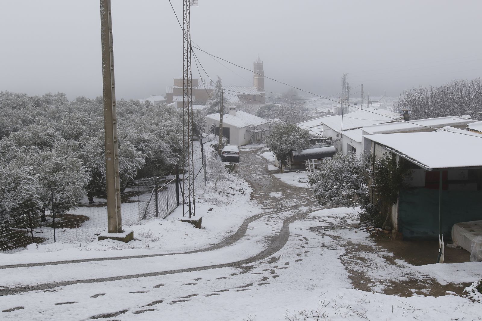 Nieva en la Sierra Norte de Sevilla