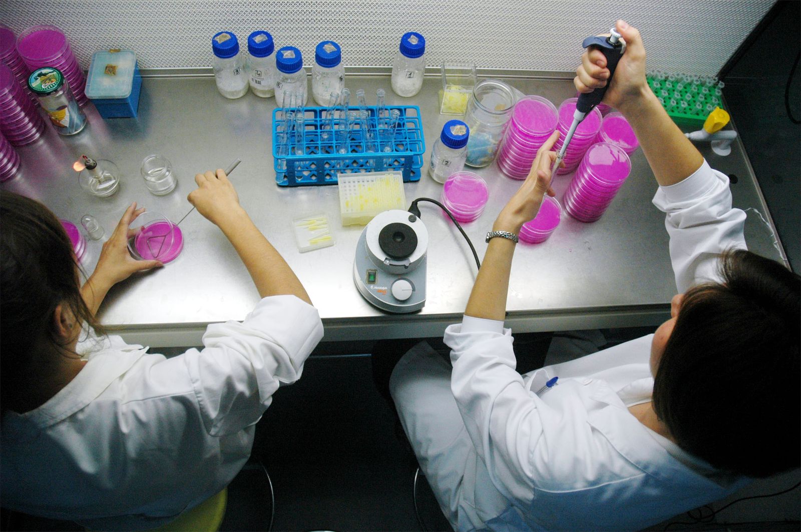 Dos investigadoras en un laboratorio.