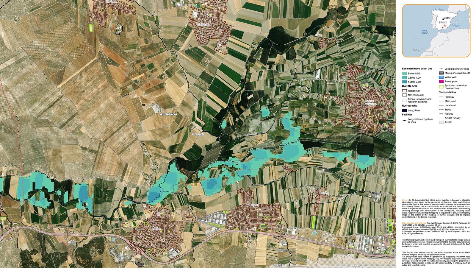 Inundaciones en la Vega de Granada el 8 de febrero