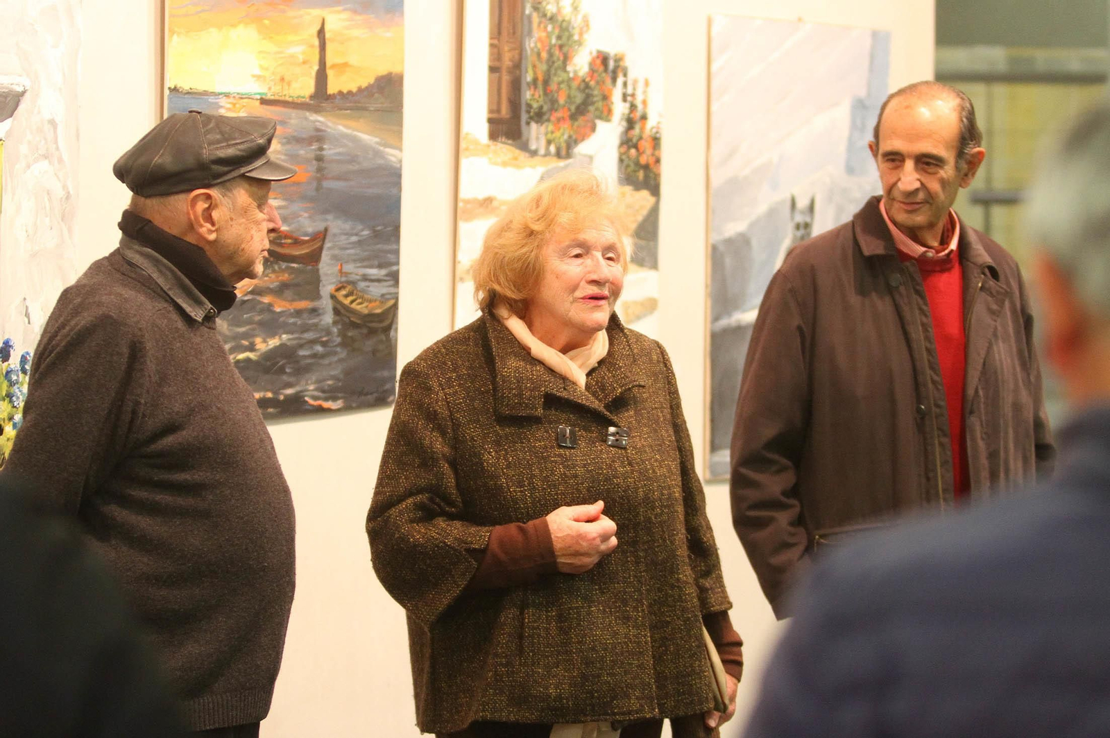 Imágenes de la Inauguración de la exposición del taller de arteterapia de Aramburu en la sala de la Caja Rural del Sur