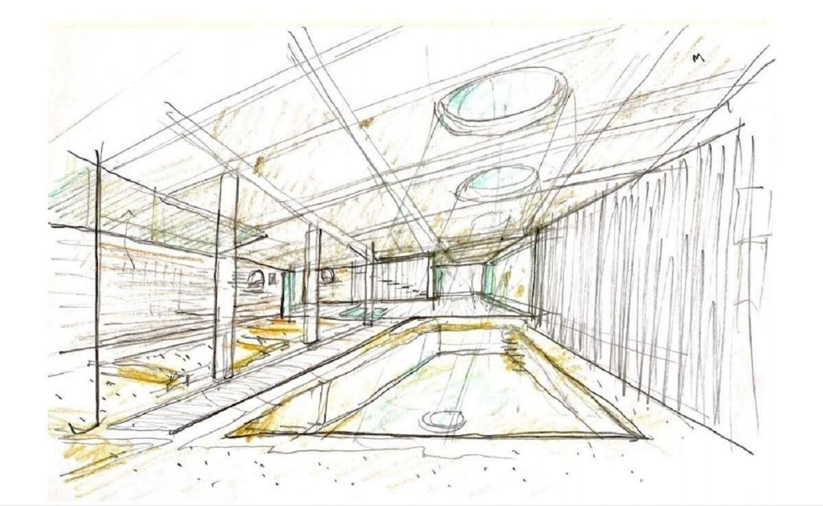 El boceto de la cripta.