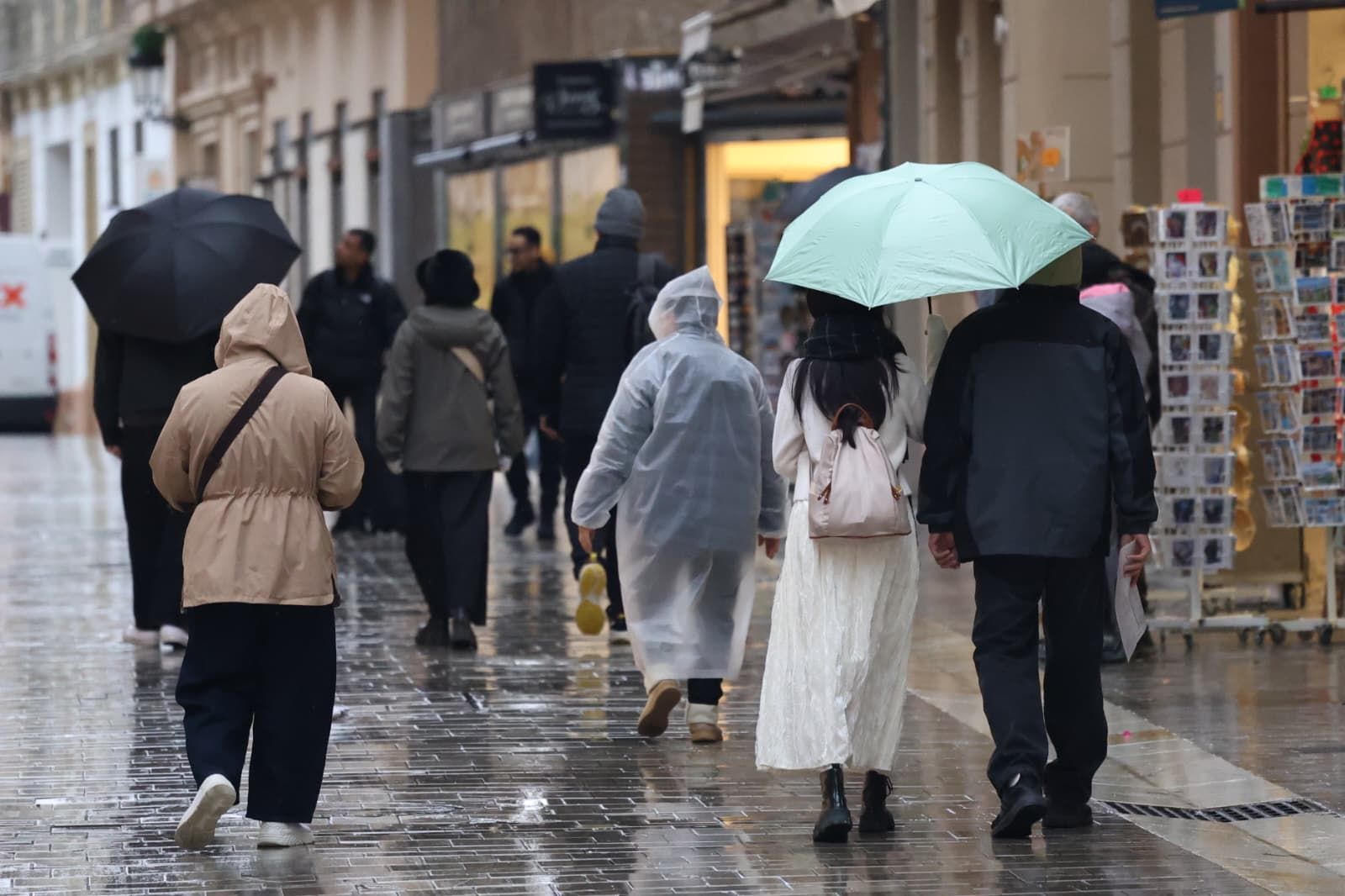 Jornada de lluvia y viento en Málaga.