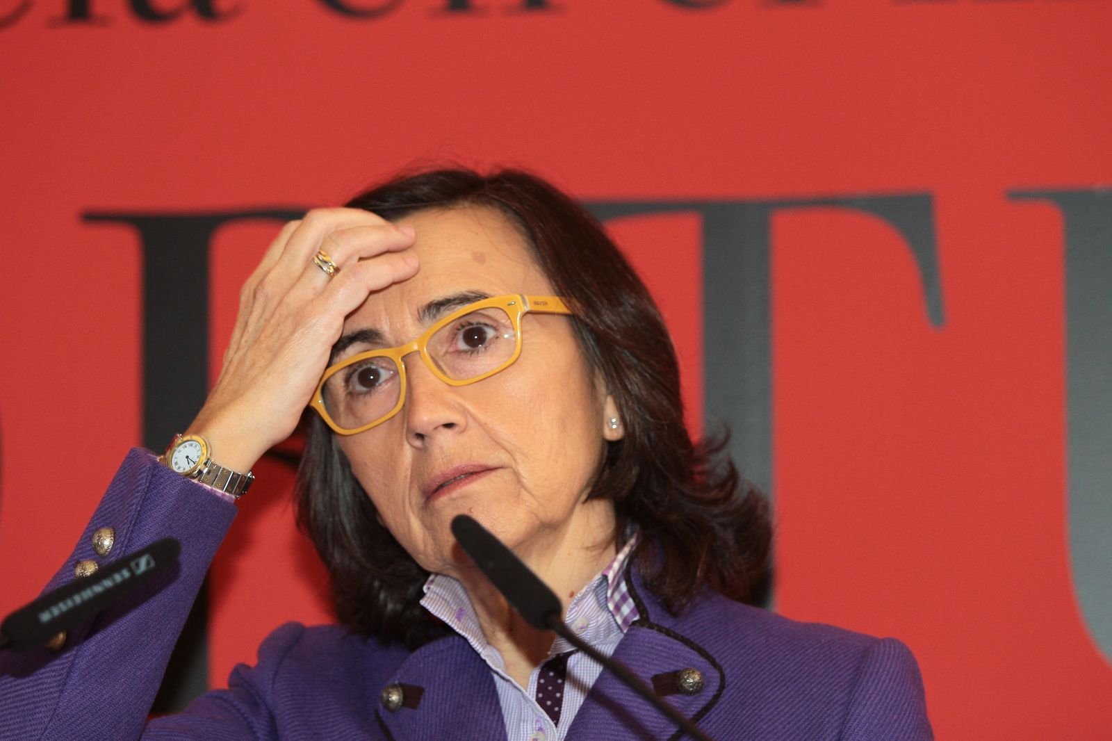 Rosa Aguilar, ayer en la Alhambra.