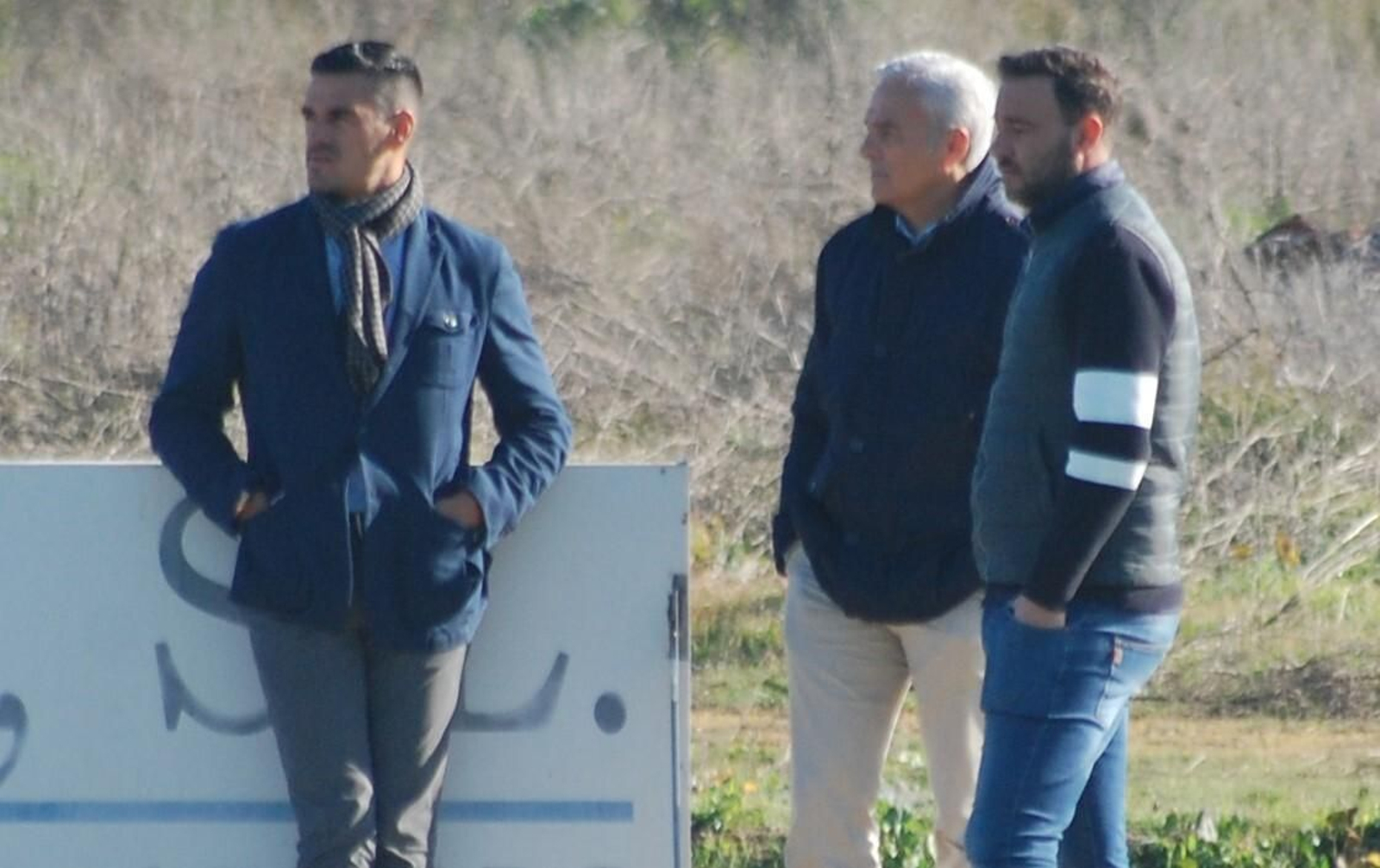 Juanito, junto a Miguel Valenzuela y Julio Cruz en la Ciudad Deportiva.